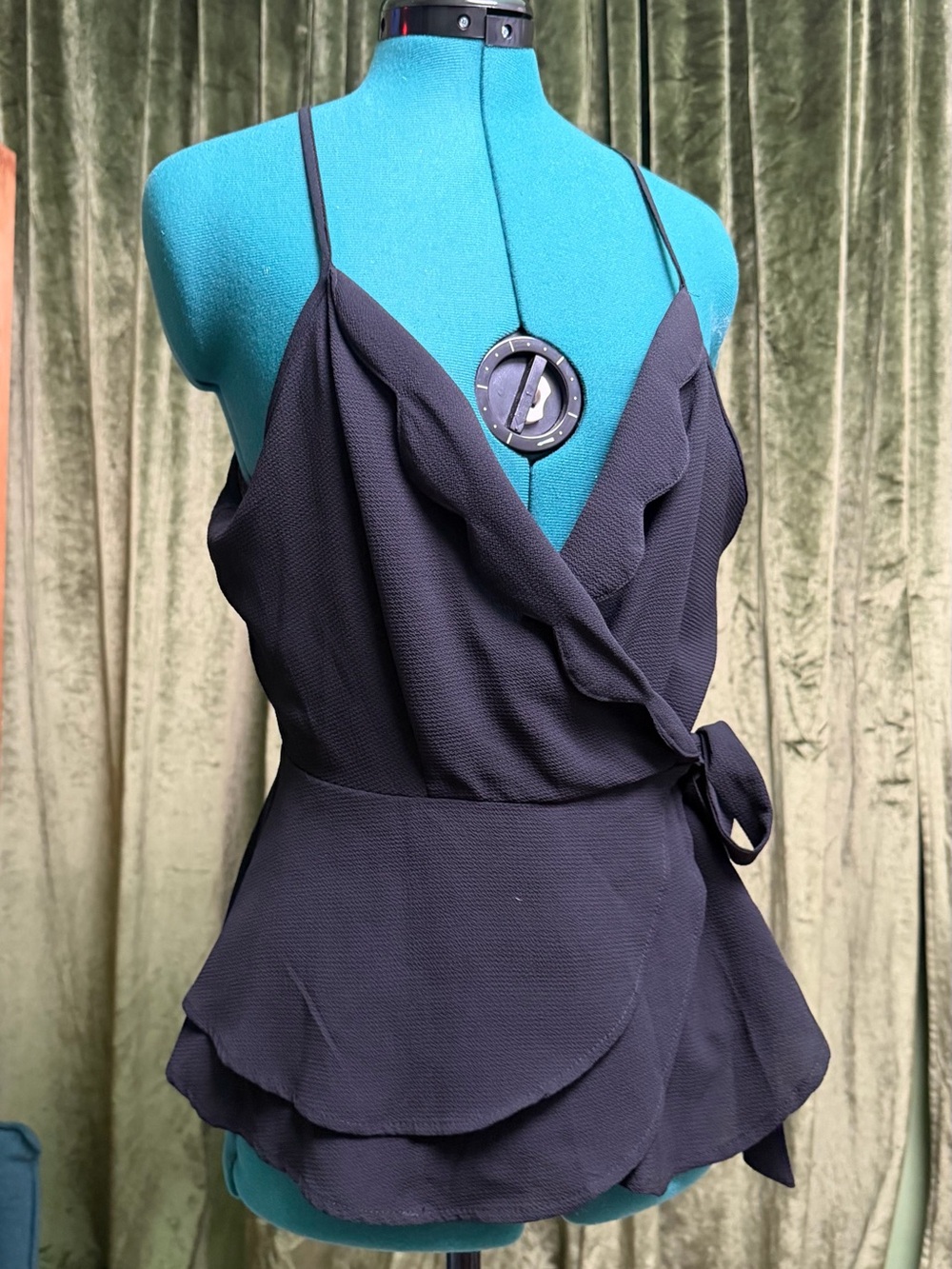 Monteau Black Wrap-Front Sleeveless Jumpsuit Romper